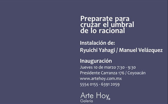 exposiciones Anteriores, Prepárate para cruzar el umbral de lo racional, Ryuichi Yahagi y Manuel Velázquez